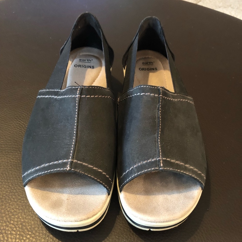 EARTH ORIGINS Black Open Toe Sneaker Sandals CARLRY CONNIE Size 8.5.